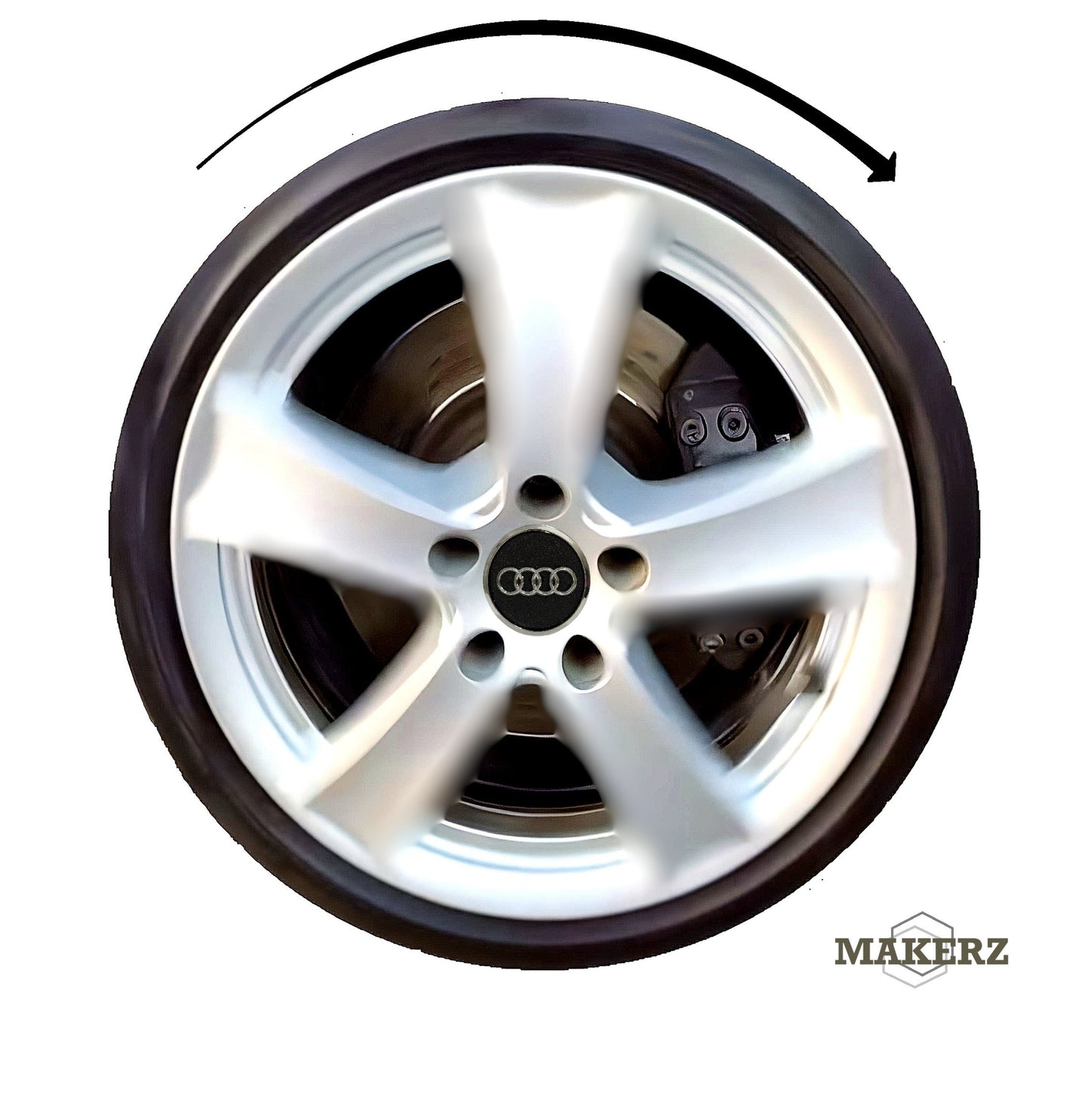 Set capace giroscopice compatibil Audi - Logo Aluminiu Lucios