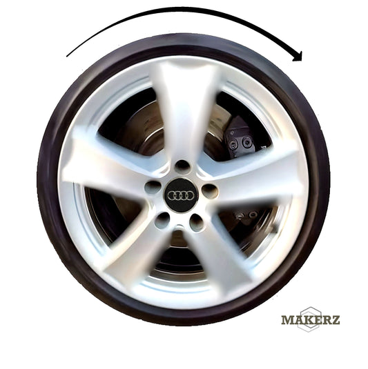 Set capace giroscopice compatibil Audi - Logo Aluminiu Lucios