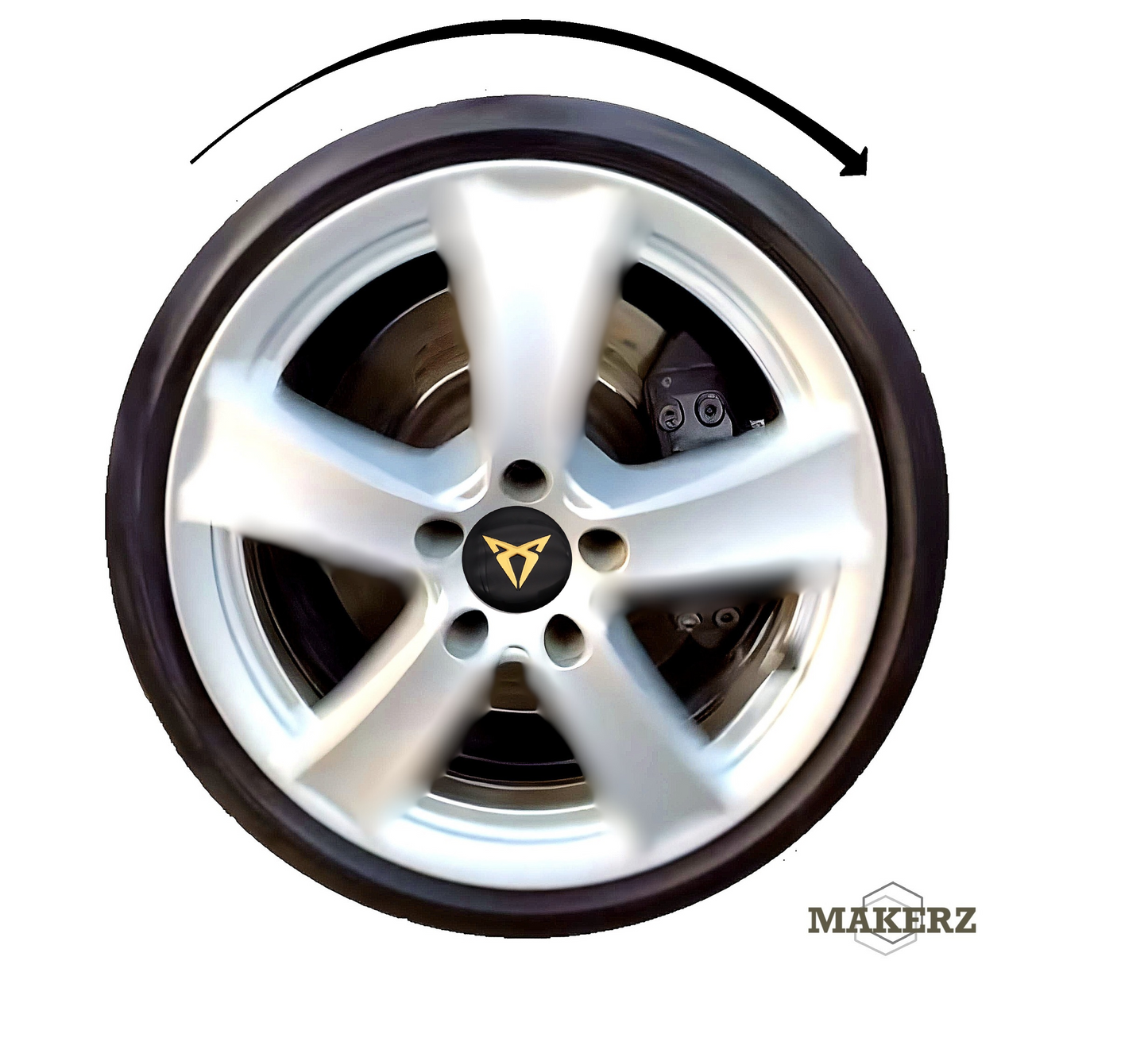 Set capace giroscopice compatibil Cupra Seat  - logo Aluminiu Lucios