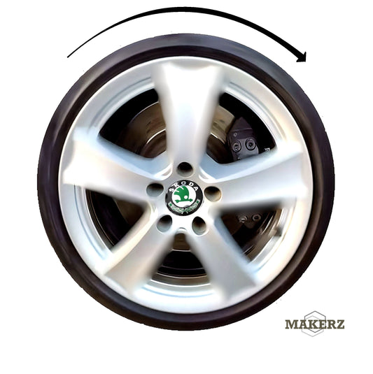 Set capace giroscopice compatibil Skoda - Logo Clasic Verde Aluminiu Lucios
