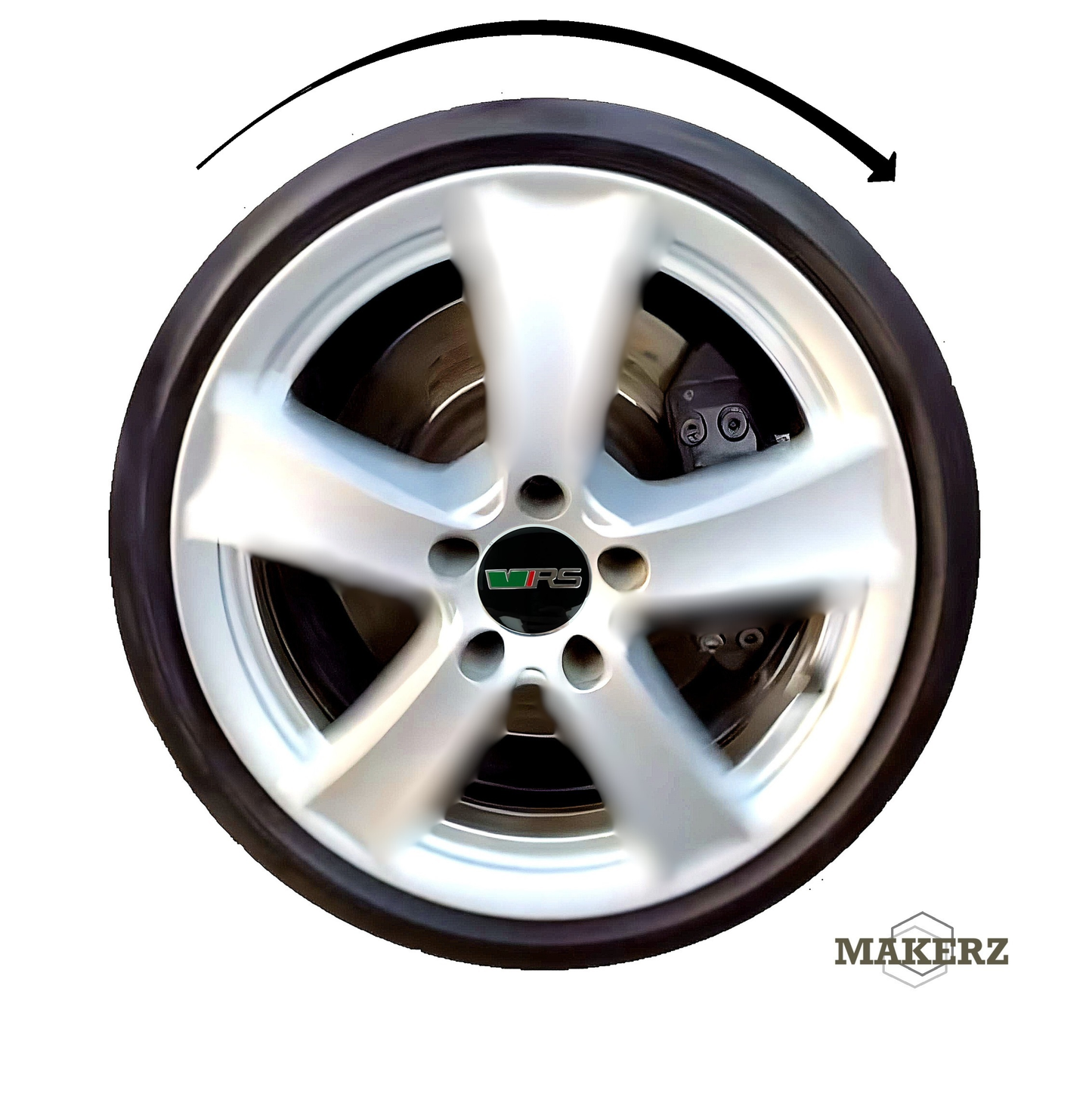 Set capace giroscopice compatibil Skoda  - logo VRS Aluminiu Lucios