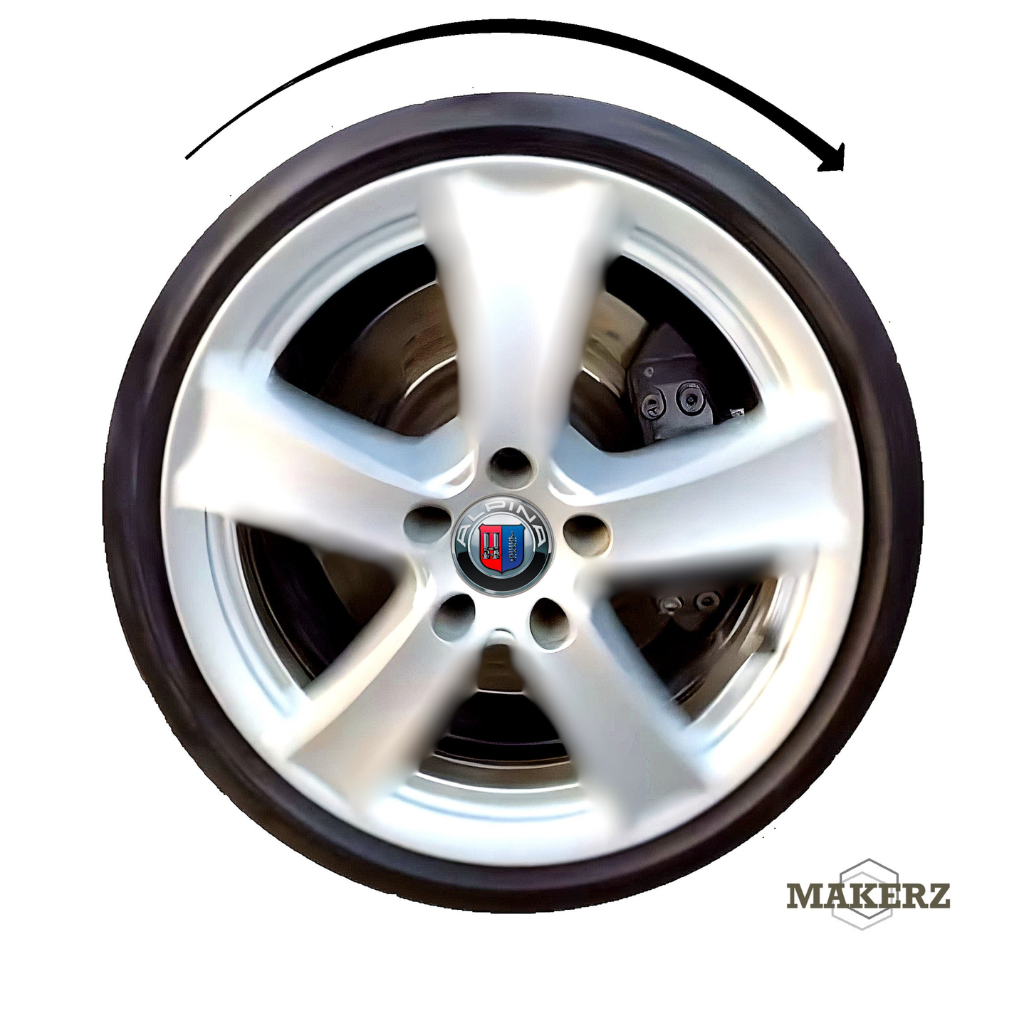 Set capace giroscopice compatibil BMW Alpina 68 mm  - logo Aluminiu Lucios