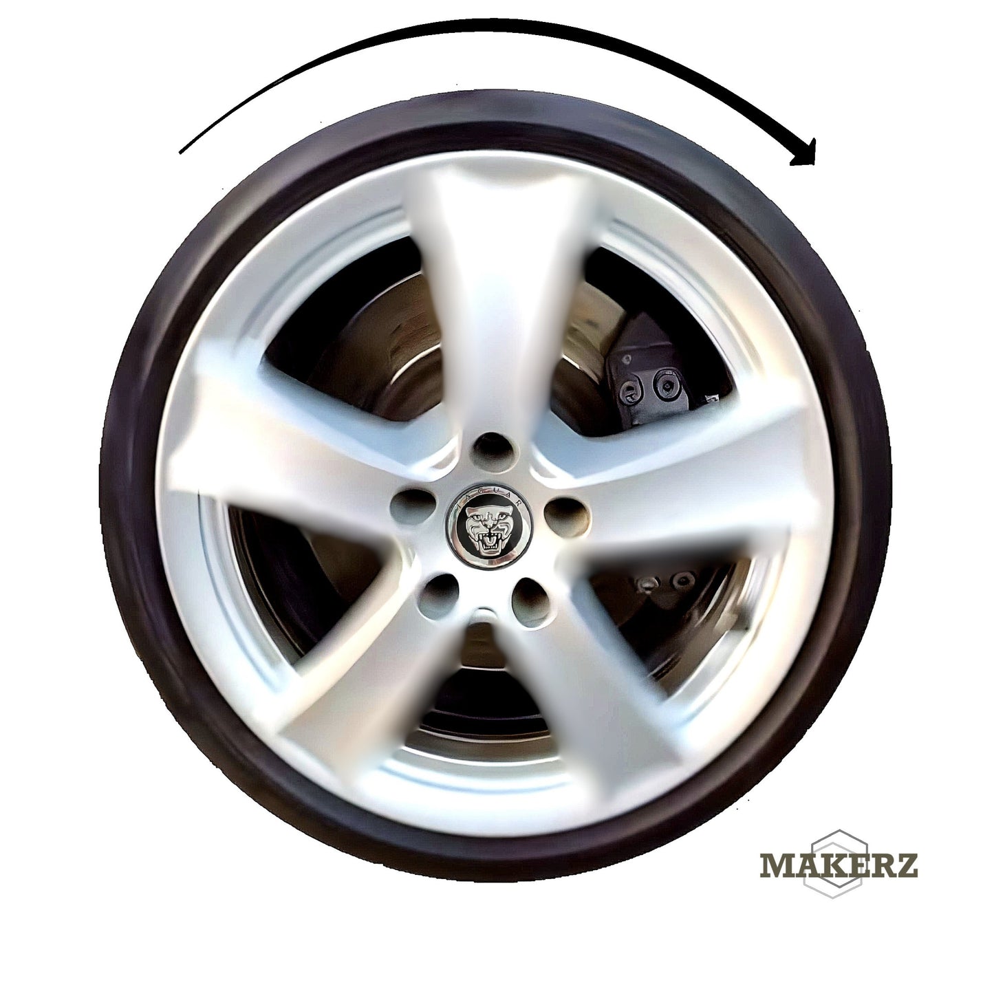 Set capace giroscopice 59 mm compatibil Jaguar - Logo Aluminiu Lucios