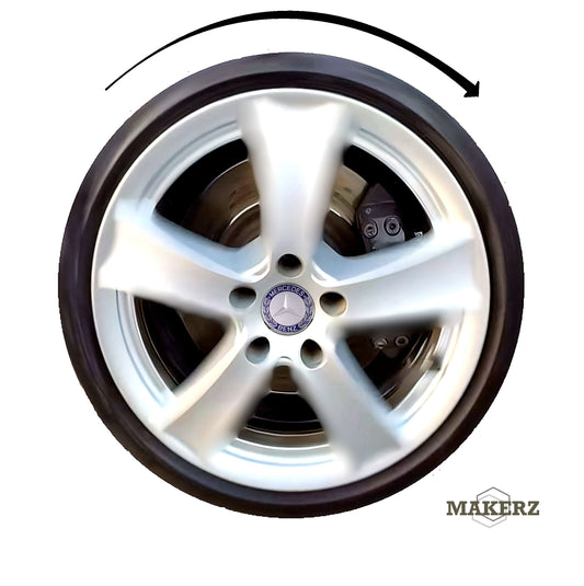 Set capace giroscopice 75 mm compatibil Mercedes-Benz - Logo Gri & Albastru Aluminiu Lucios