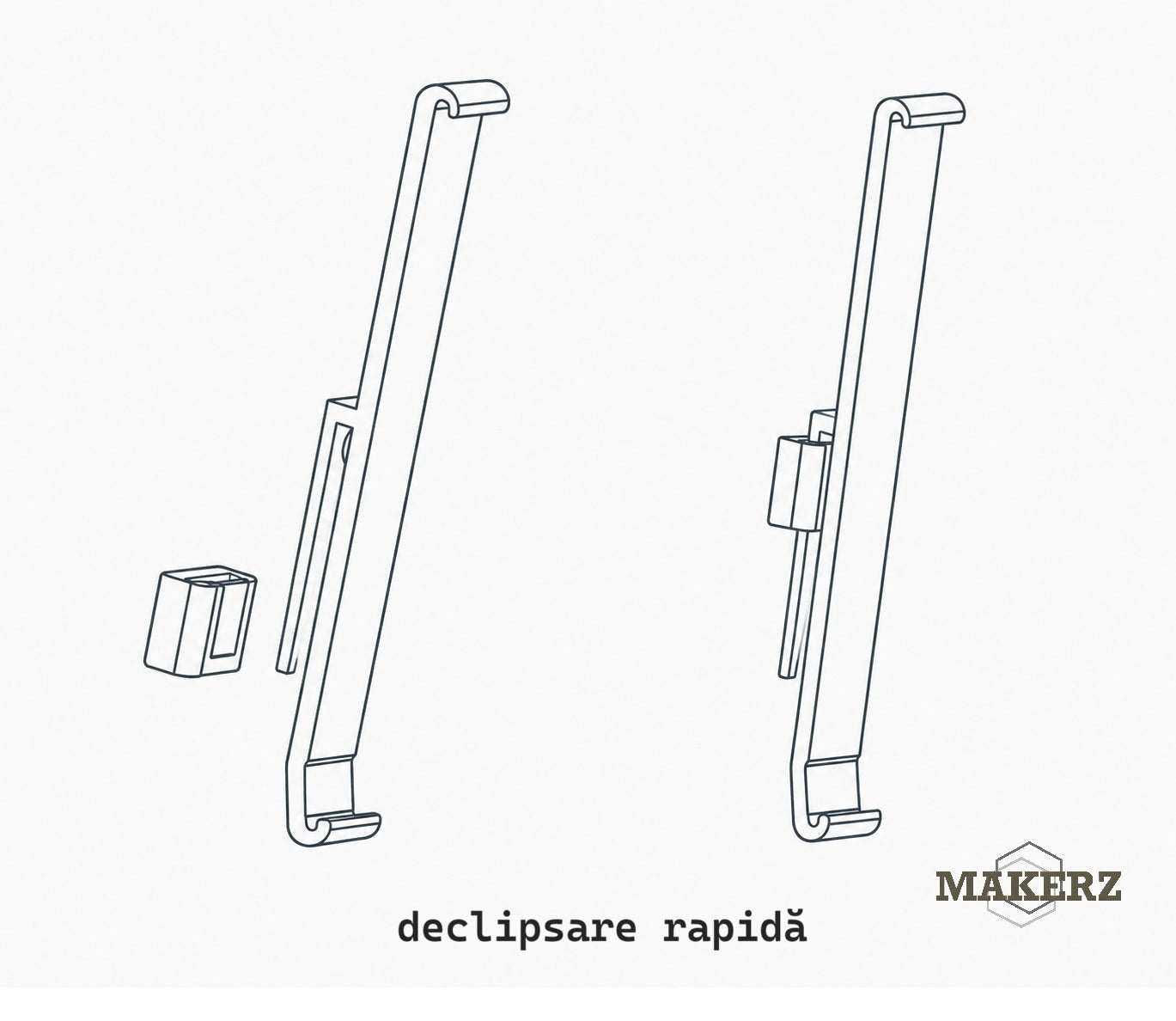 Suport de numar MKZ QUICK RELEASE - detasare rapida, pentru ambele numere