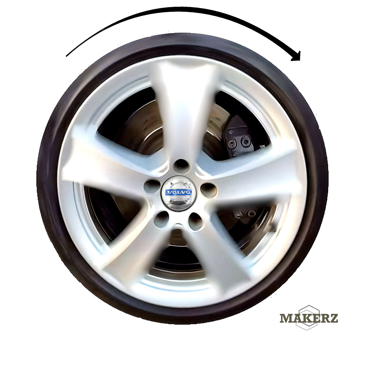 Set capace giroscopice compatibil Volvo - logo Clasic Gri Aluminiu Lucios